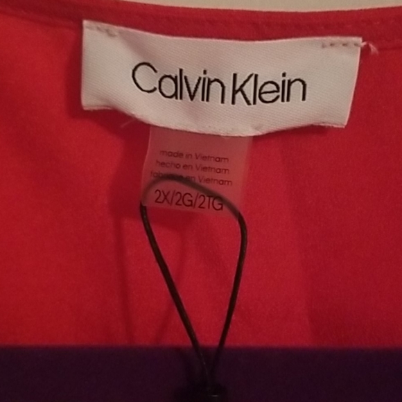 Calvin Klein Orange Redish Zipper Shirt - Picture 2 of 3